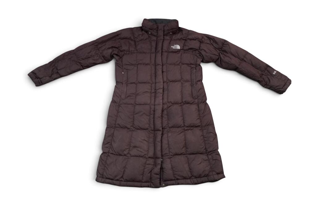 The North Face Coat Mens Medium Brown 600 Down Long Puffer Full Zip Jacket